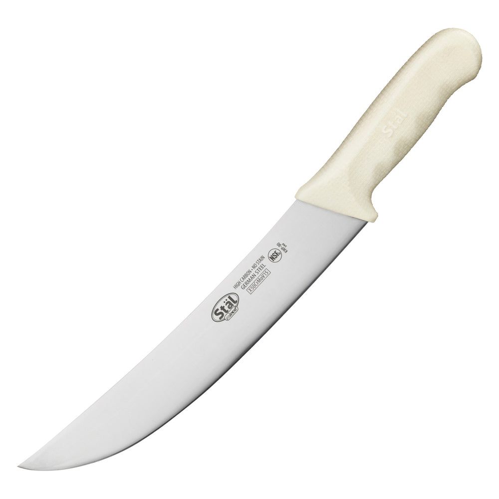 Winco Stal Cimeter Knife With White Polypropylene Handle, 9.5 Inch Blade -- 6 Per Case