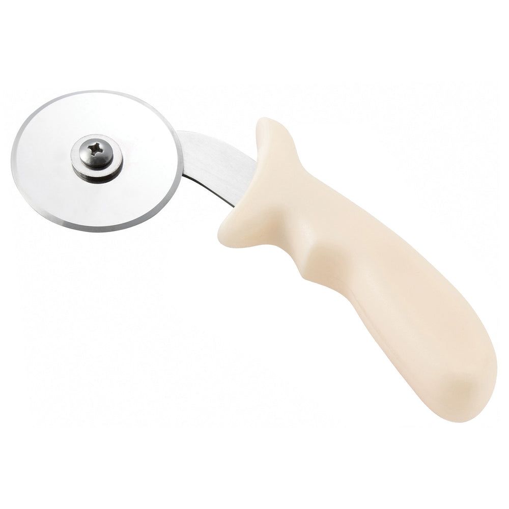 Winco Stainless Steel Pizza Cutter With White Polypropylene Handle, 2 1/2 Inch Dia. -- 12 Per Case