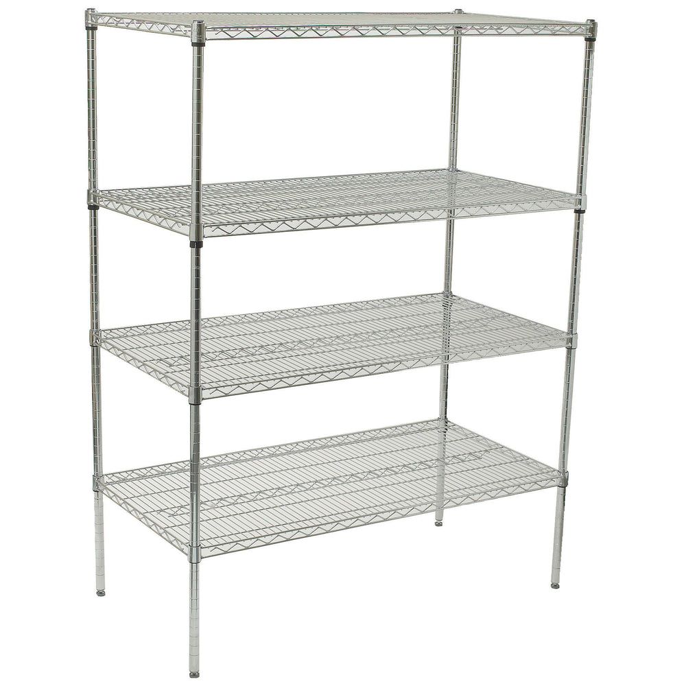 Winco Chrome-plated 4-tier Wire Shelving Set, 18 X 36 X 72 Inch