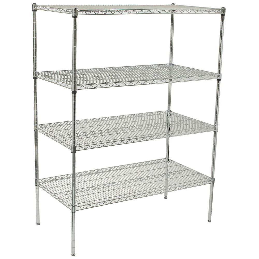 Winco Chrome-plated 4-tier Wire Shelving Set, 18 X 48 X 72 Inch