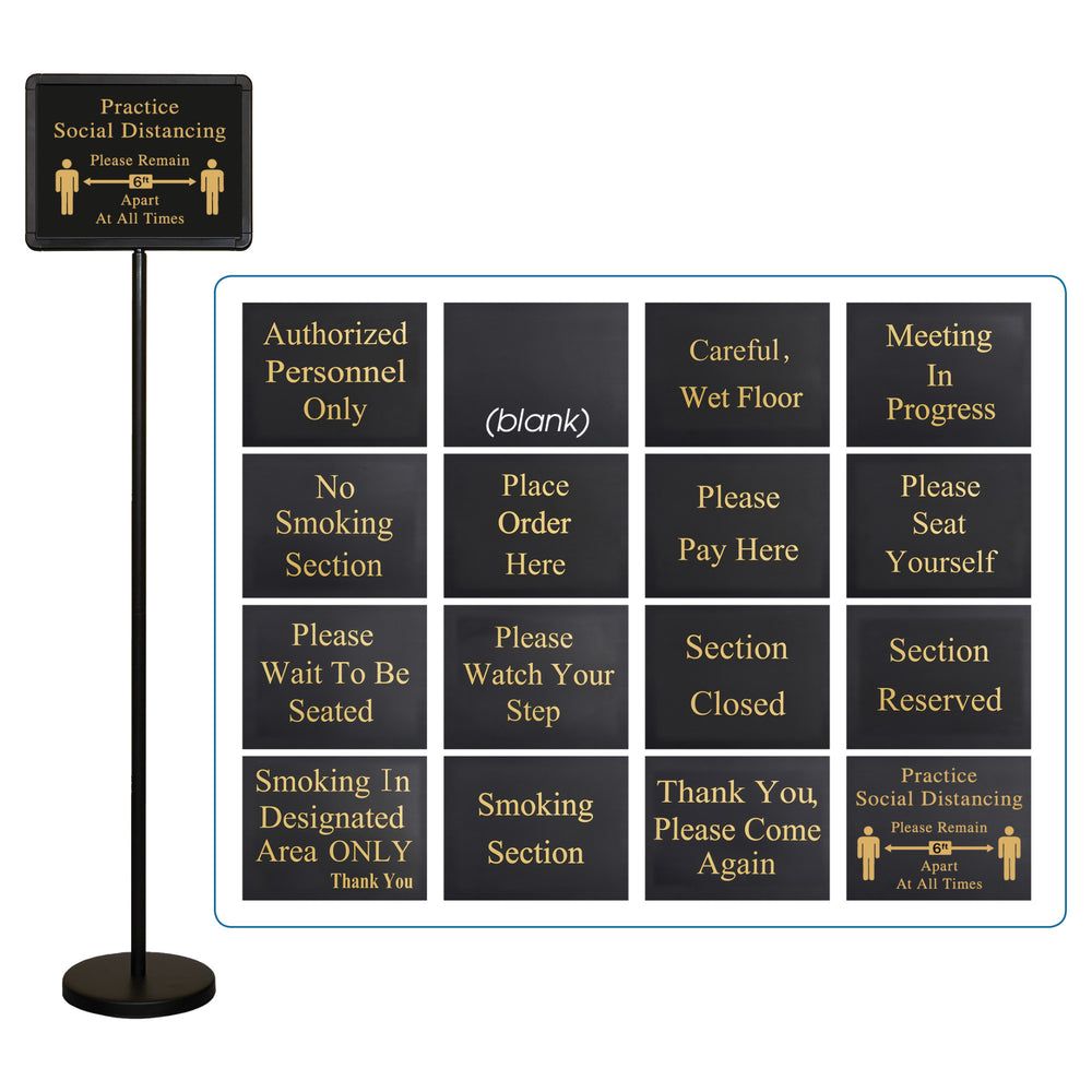 Winco Hostess Sign Frame With Pole, Base And 16 Message Variations Set, 60 Inch -- 4 Set Per Case