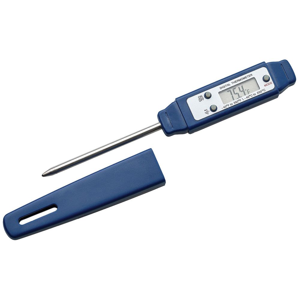 Winco Blue Waterproof Digital Thermometer With 2-3/4 Inch Length Probe, -58°f To 392°f -- 12 Per Case