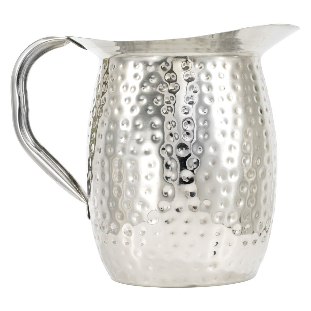 Winco Stainless Steel Hammered Bell Pitcher With Ice Guard, 3 Quart -- 12 Per Case