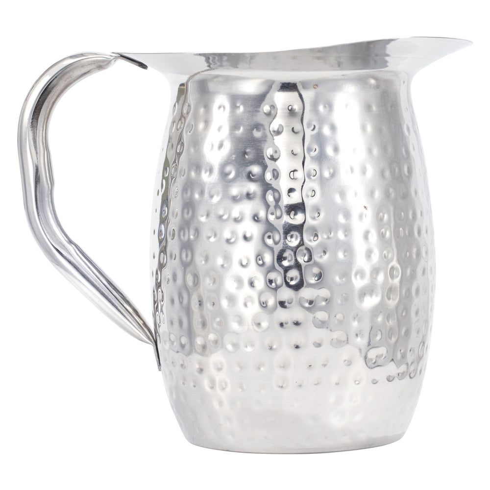 Winco Stainless Steel Hammered Bell Pitcher With Ice Guard, 2 Quart Capacity -- 12 Per Case