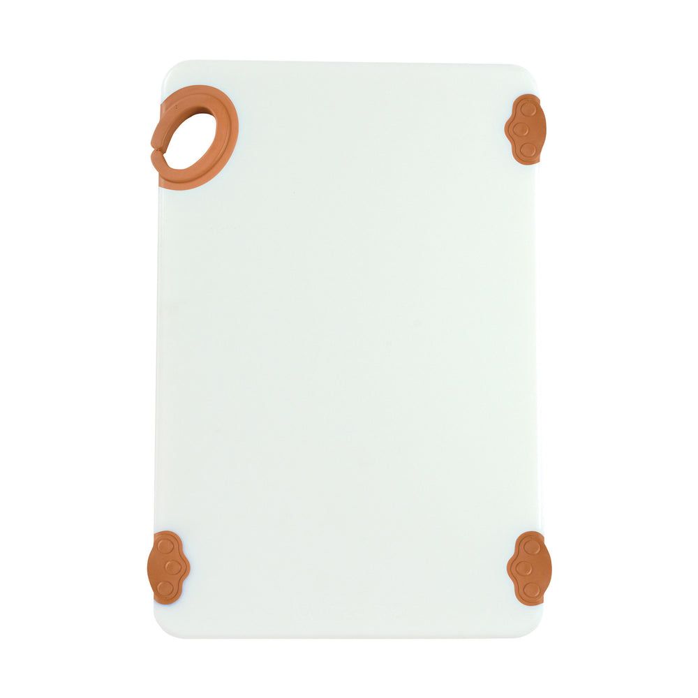Winco Statik Board White/brown Cutting Board With Hook, 12 X 18 X 1/2 Inch -- 6 Per Case
