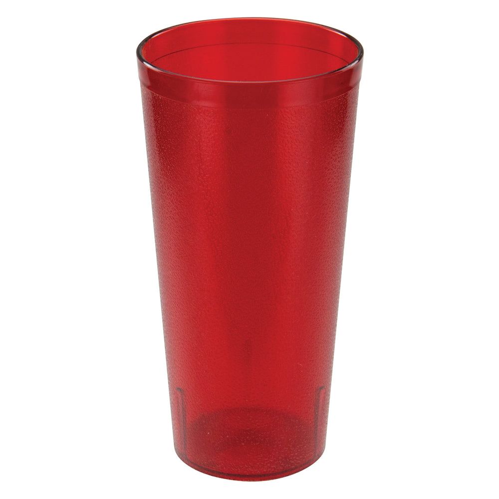 Winco Red Plastic Pebbled Tumbler, 24 Ounce Capacity -- 2 Per Case