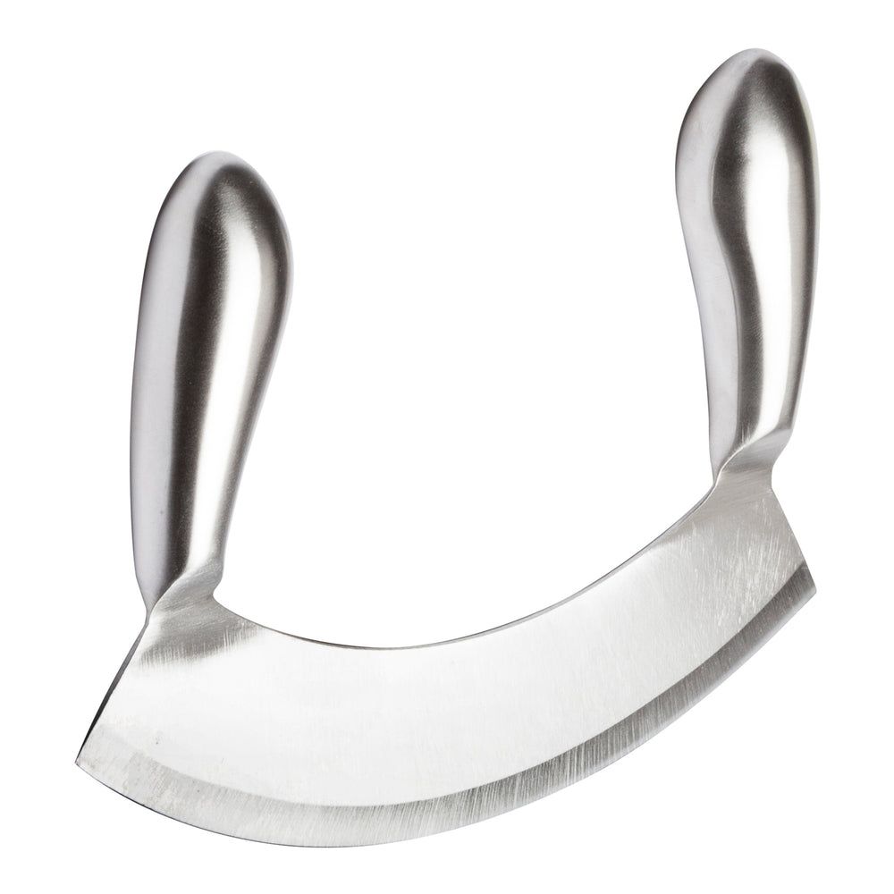 Winco 18/8 Stainless Steel Single Blade Mezzaluna Chopping Knife -- 12 Per Case