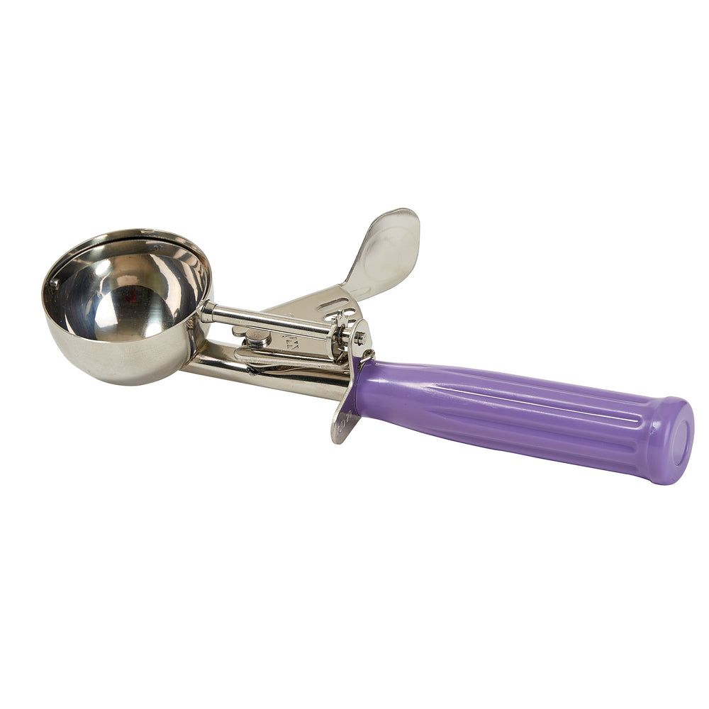 Winco Stainless Steel Allergen Free Size 20 Thumb Press Disher With Purple Polypropylene Handle, 2 Ounce Capacity -- 12 Per Case