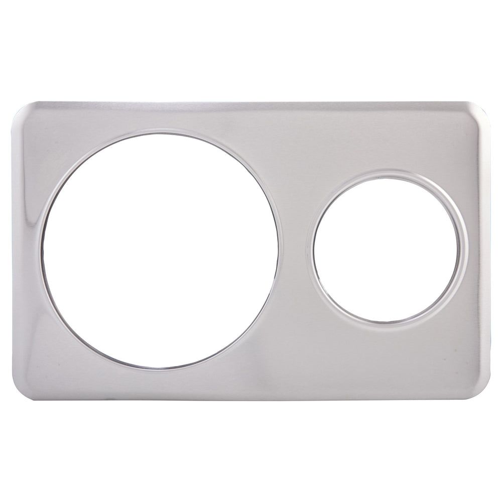 Winco Stainless Steel Rectangle Adaptor Plate With 6 3/8 And 10 3/8 Inch Inset Holes, 21.13 X 13.19 X 1.13 Inch