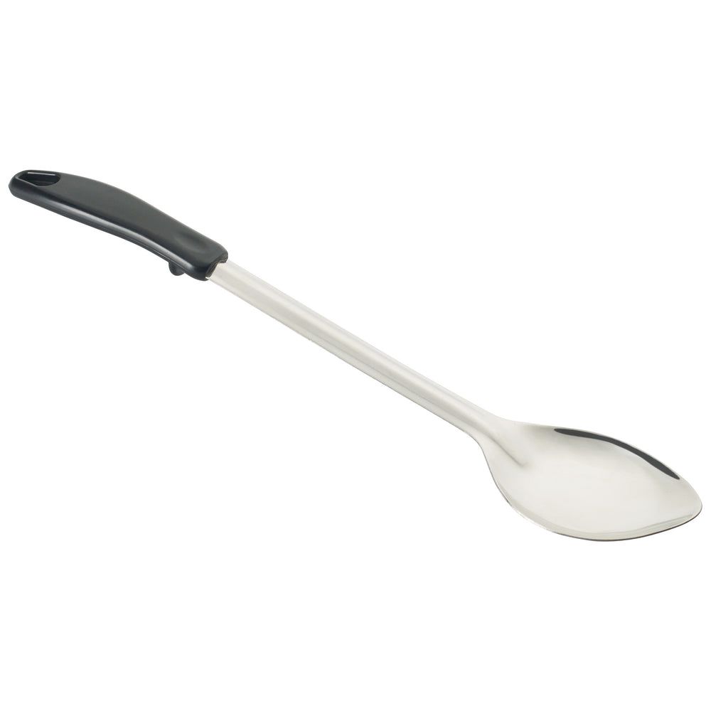 Winco Stainless Steel 1.2mm Solid Basting Spoon With Stop-hook Polypropylene Handle, 15 Inch
