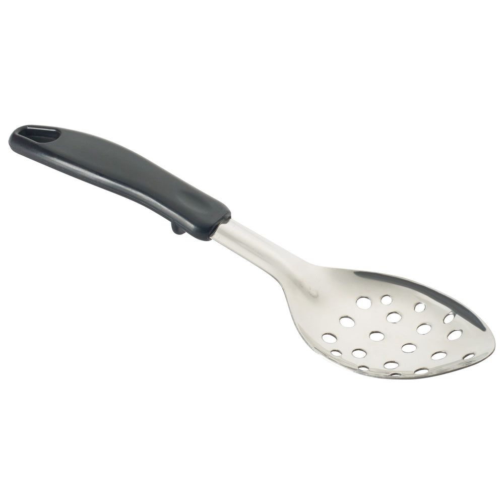 Winco Stainless Steel 1.2mm Perforated Basting Spoon With Stop-hook Polypropylene Handle, 11 Inch