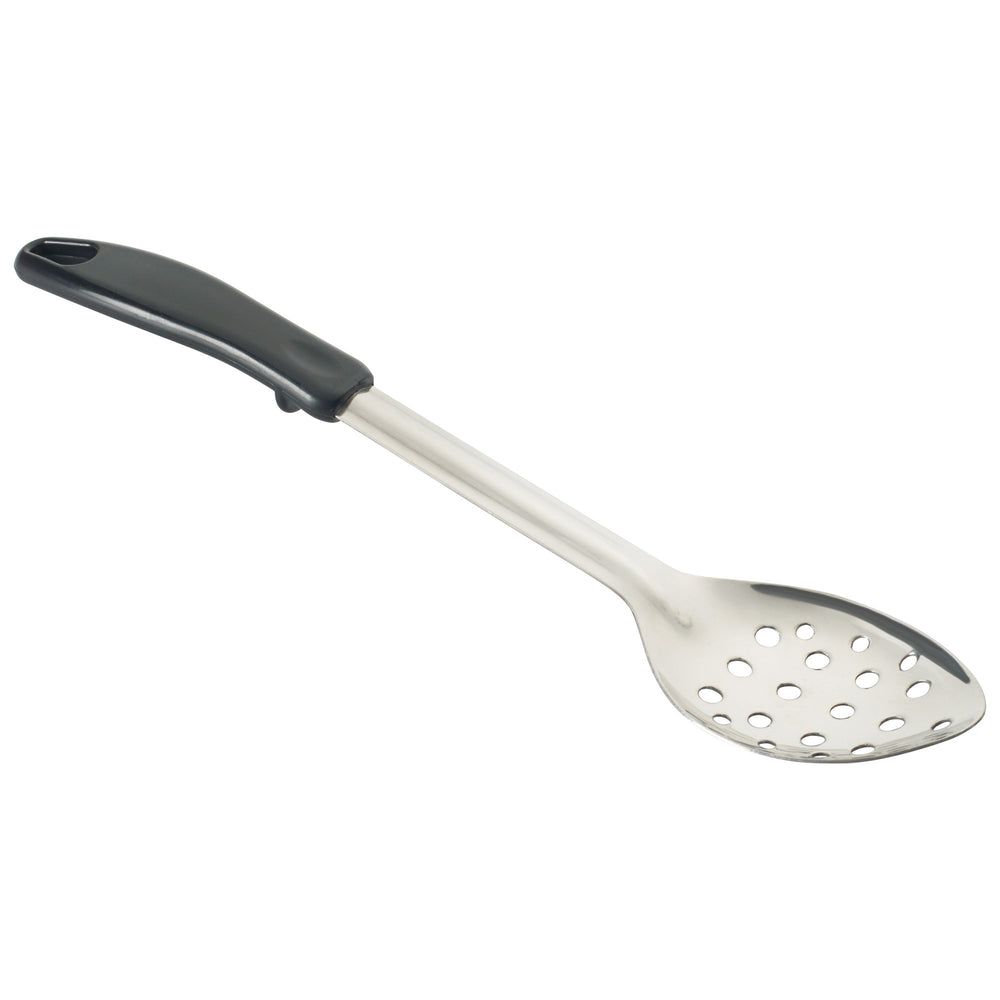 Winco Stainless Steel 1.2mm Perforated Basting Spoon With Stop-hook Polypropylene Handle, 13 Inch