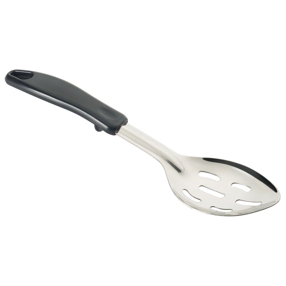 Winco Stainless Steel 1.2mm Slotted Basting Spoon With Stop-hook Polypropylene Handle, 11 Inch