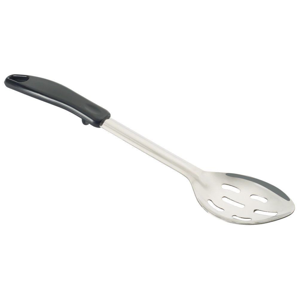 Winco Stainless Steel 1.2mm Slotted Basting Spoon With Stop-hook Polypropylene Handle, 13 Inch