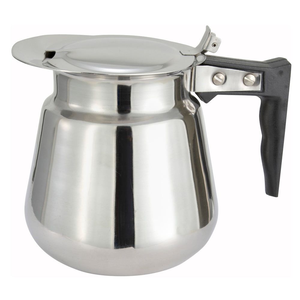 Winco Stainless Steel Coffee Server With Lid, 64 Ounce Capacity