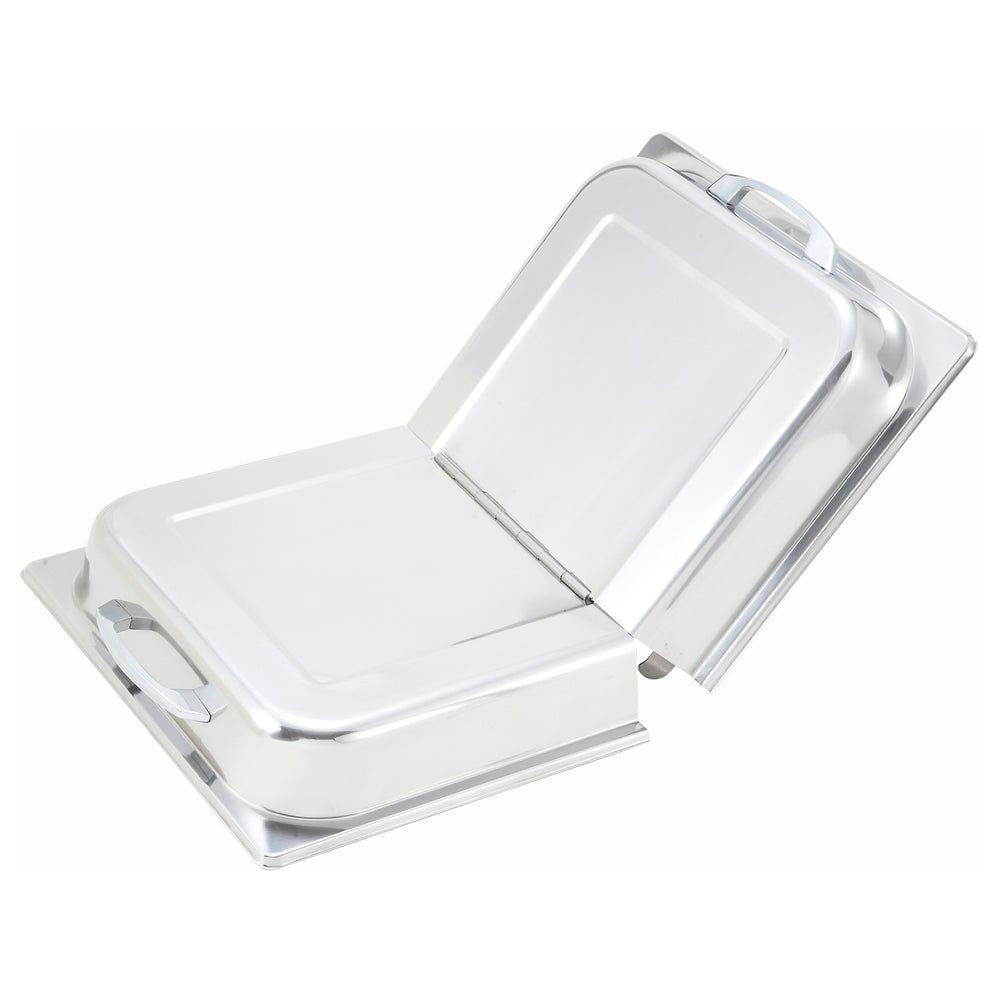 Winco Stainless Steel Rectangle Full-size Hinged Dome Cover With Dual Handles