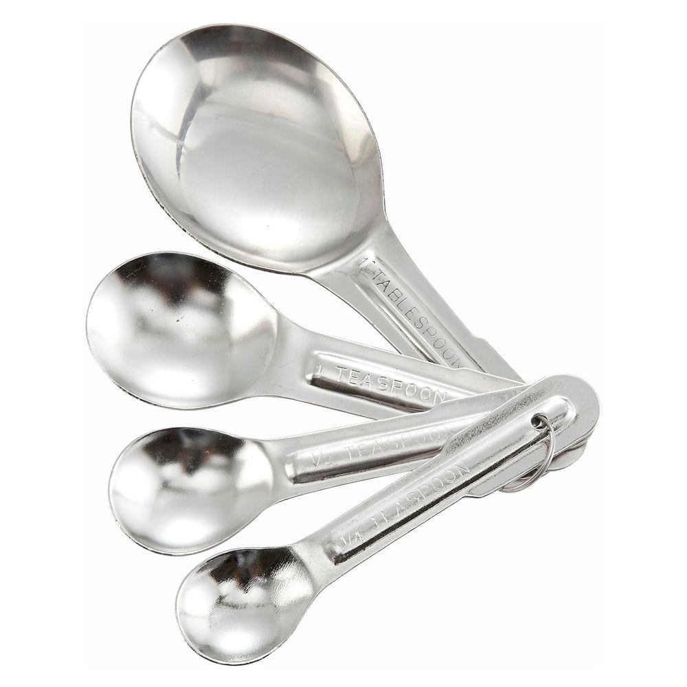 Winco Stainless Steel Economy 4 Piece Measuring Spoon Set