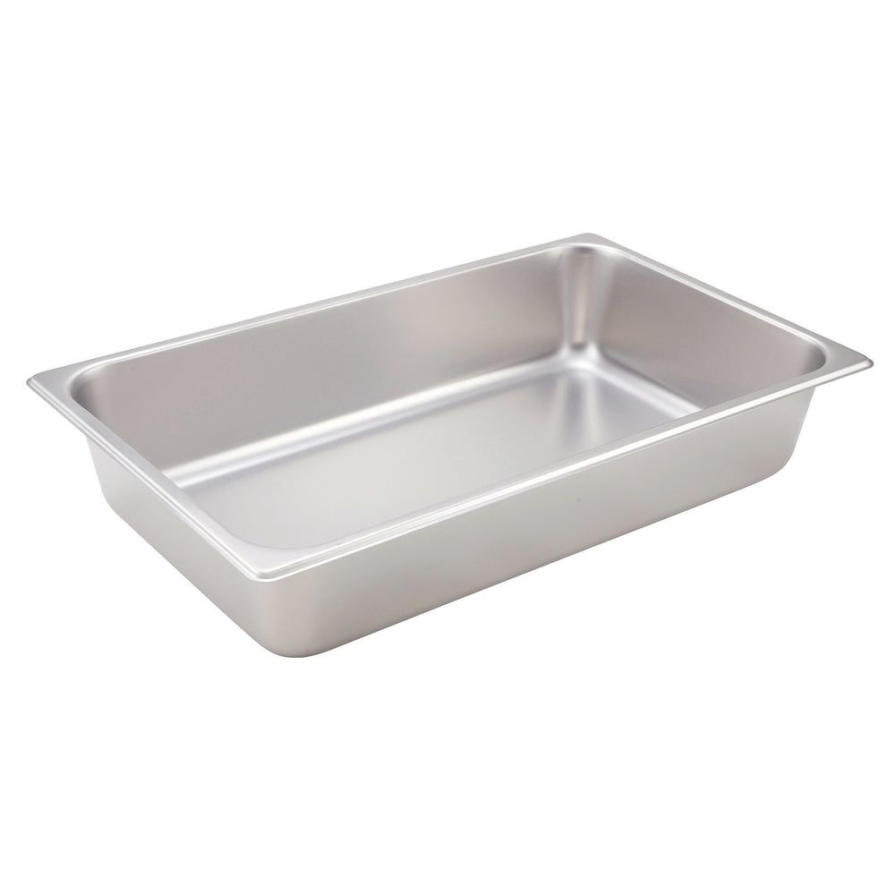 Winco 25 Gauge 18/8 Stainless Steel Standard Weight Straight Sided Full Size Steam Table Pan, 20-3/4 X 12-3/4 X 4 Inch