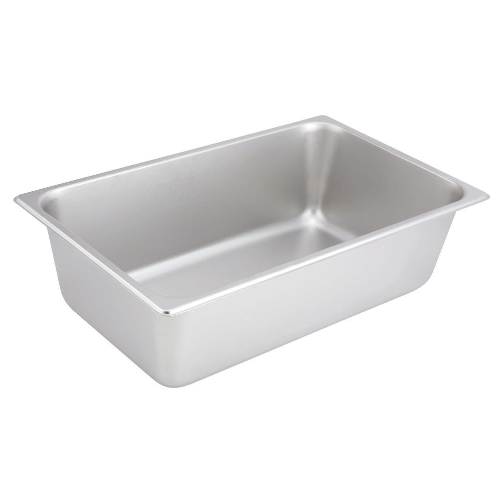 Winco 25 Gauge 18/8 Stainless Steel Standard Weight Straight Sided Full Size Steam Table Pan, 20-3/4 X 12-3/4 X 6 Inch