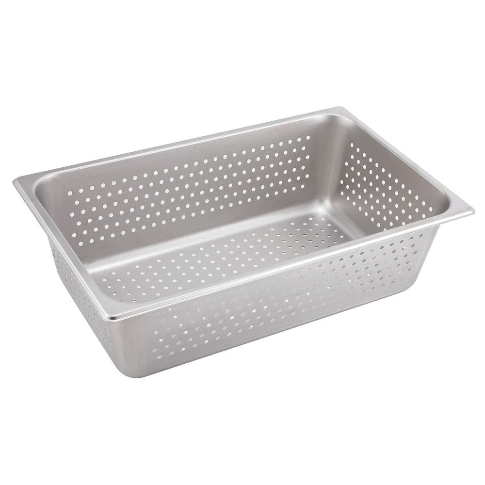 Winco 25 Gauge 18/8 Stainless Steel Full Size Perforated Steam Table Pan, 6 Inch Depth