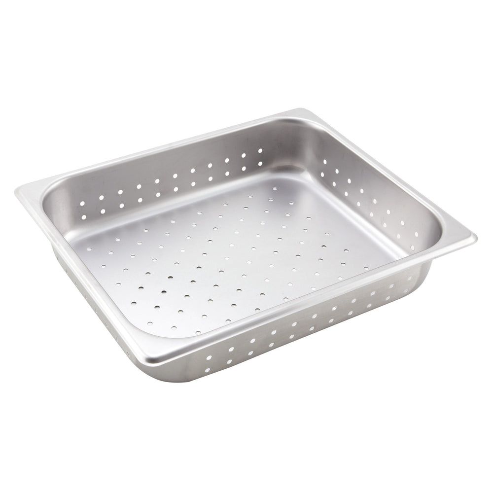 Winco 25 Gauge 18/8 Stainless Steel Half Size Perforated Steam Table Pan, 2 1/2 Inch Depth