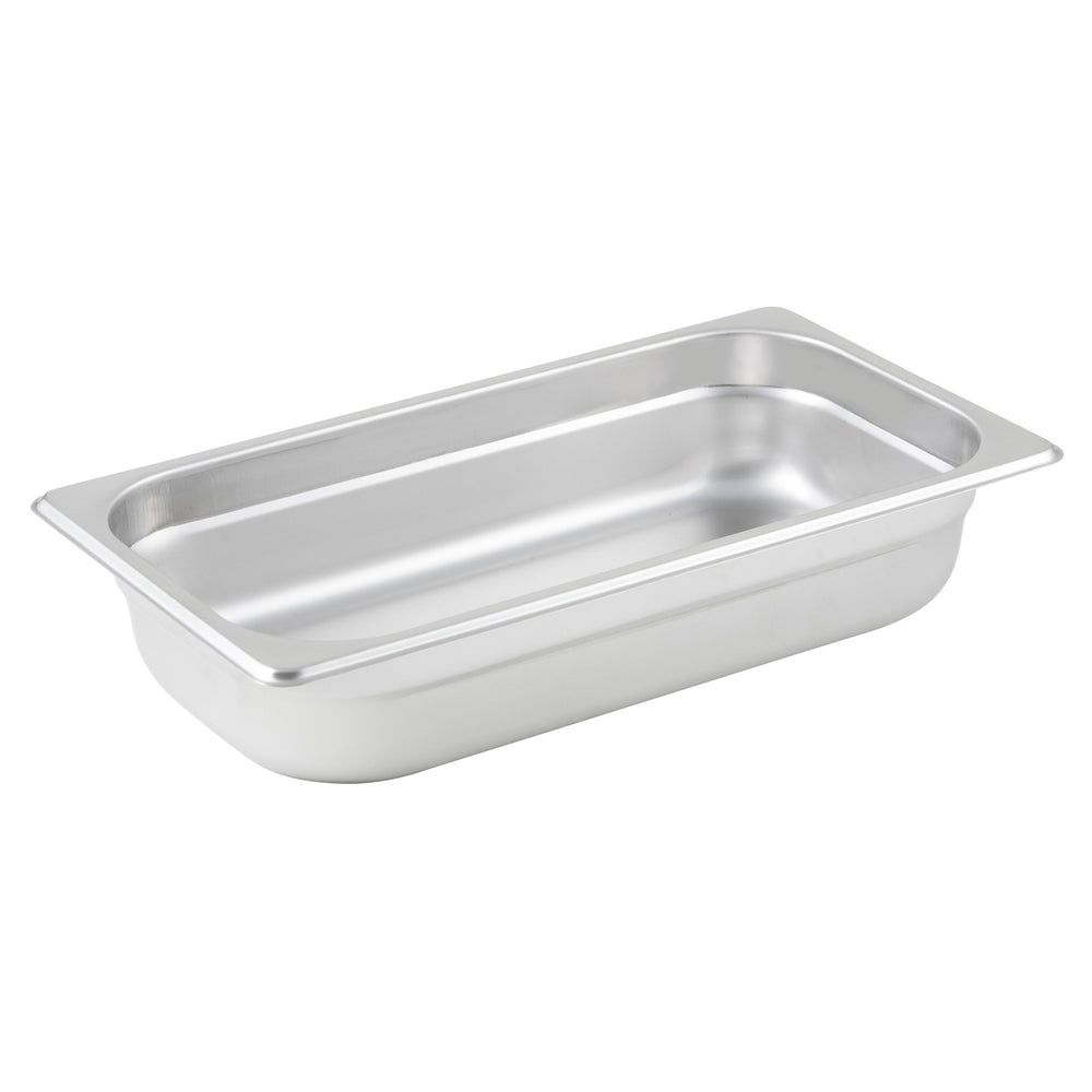 Winco 25 Gauge 18/8 Stainless Steel Standard Weight Third-size Anti-jamming Steam Table Pan, 6-7/8 X 12-3/4 X 2 1/2 Inch