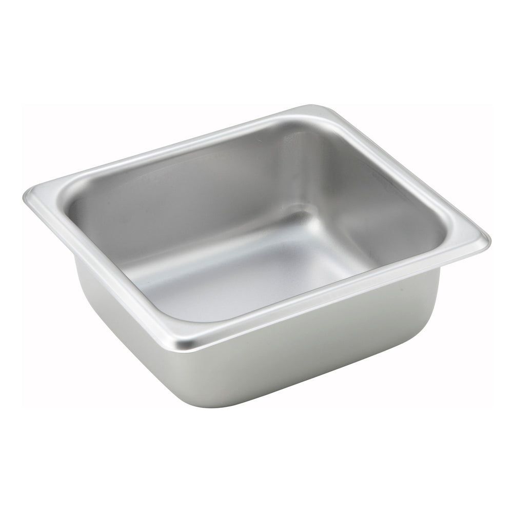 Winco 25 Gauge 18/8 Stainless Steel Standard Weight Straight-sided Sixth Size Steam Table Pan, 6-7/8 X 6-5/16 X 2-1/2 Inch
