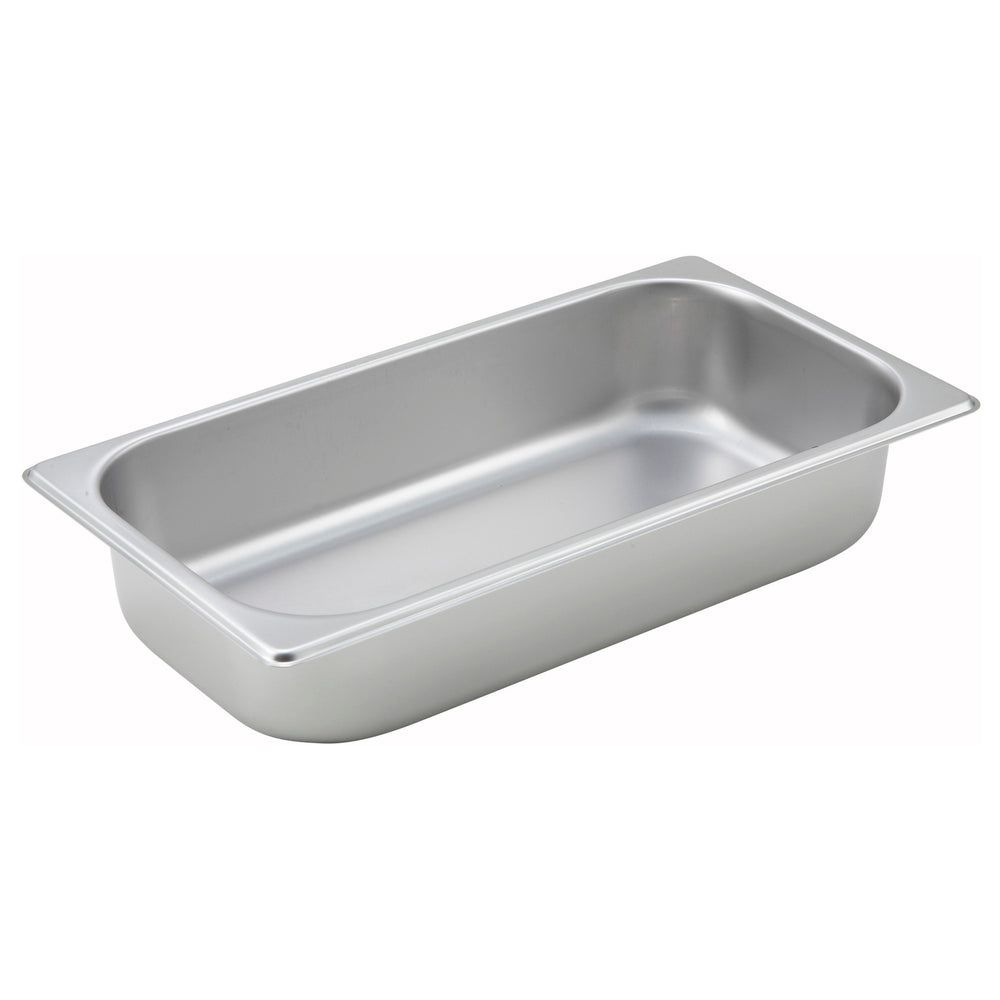 Winco 25 Gauge 18/8 Stainless Steel Standard Weight Straight-sided Third Size Steam Table Pan, 6-7/8 X 12-3/4 X 2-1/2 Inch