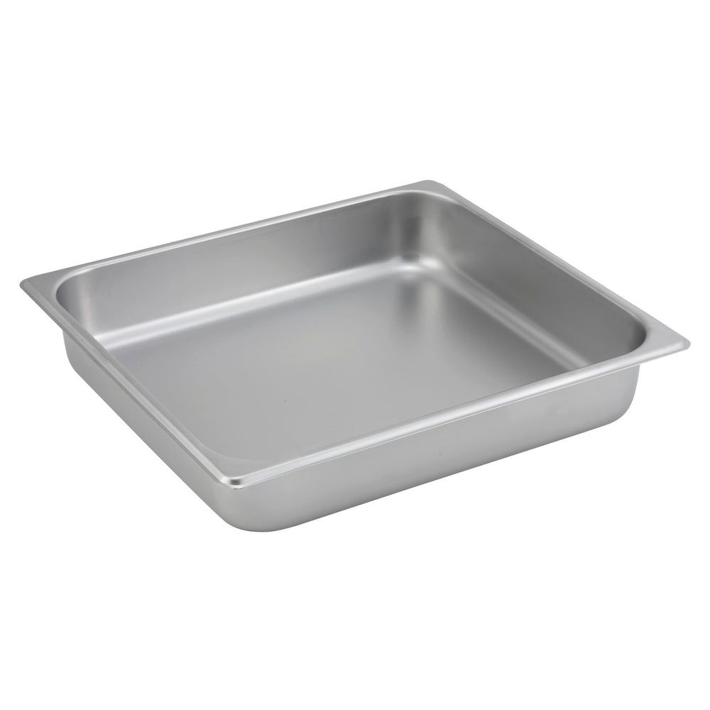 Winco 25 Gauge 18/8 Stainless Steel Standard Weight Straight-sided 2/3 Size Steam Table Pan, 14 X 12-7/ 8x 2-1/2 Inch