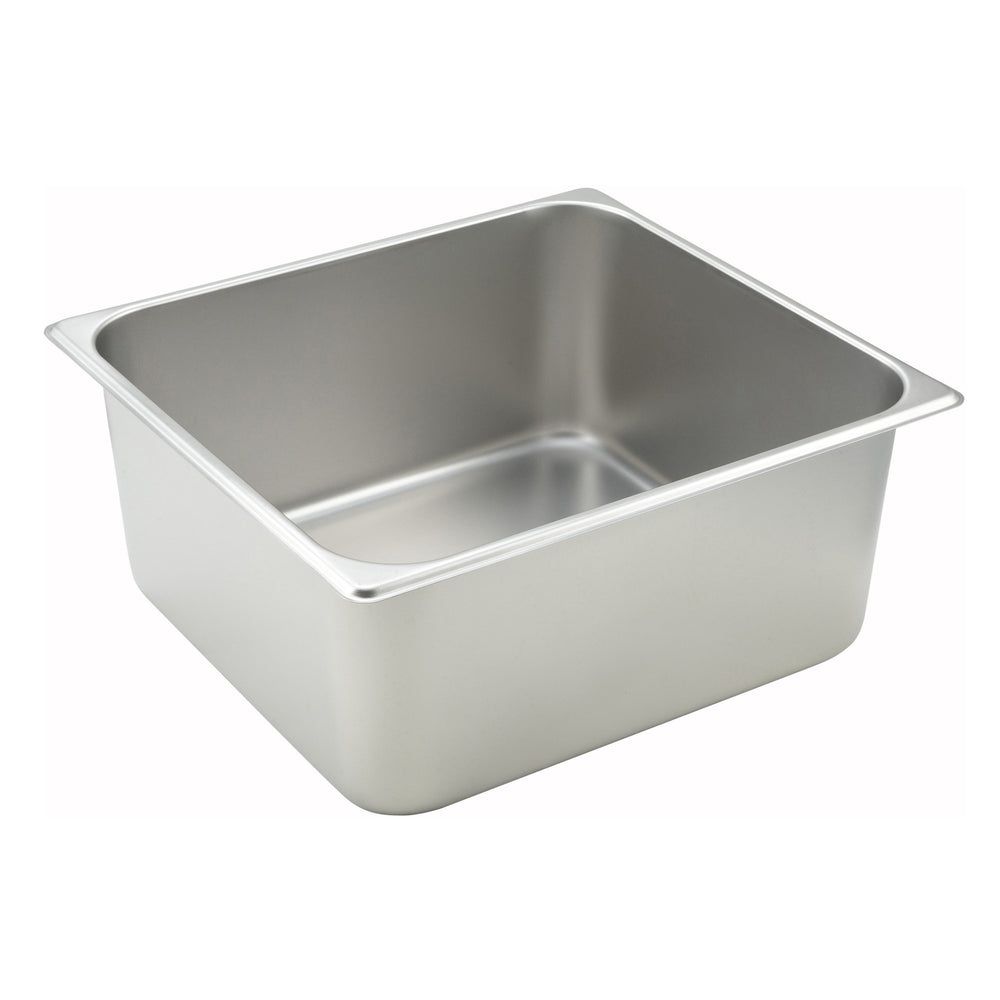 Winco 25 Gauge 18/8 Stainless Steel Standard Weight Straight-sided 2/3 Size Steam Table Pan, 14 X 12-7/ 8x 6 Inch