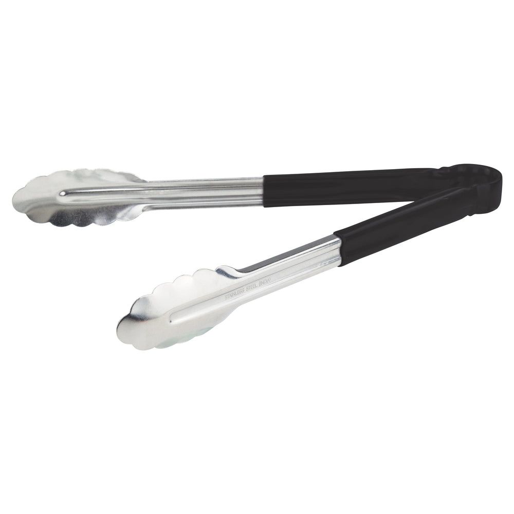 Winco Heavy Duty Stainless Steel Utility Tong With Black Plastic Handle, 12 Inch -- 12 Per Case