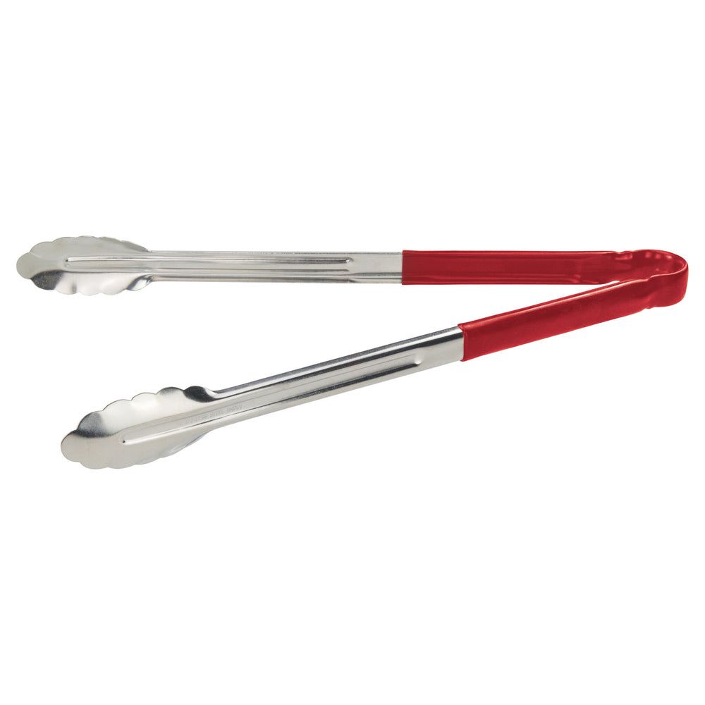 Winco Heavy Duty Stainless Steel Utility Tong With Red Plastic Handle, 16 Inch -- 12 Per Case