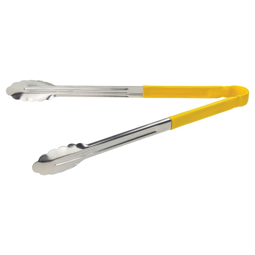 Winco Heavy Duty Stainless Steel Utility Tong With Yellow Plastic Handle, 16 Inch -- 12 Per Case