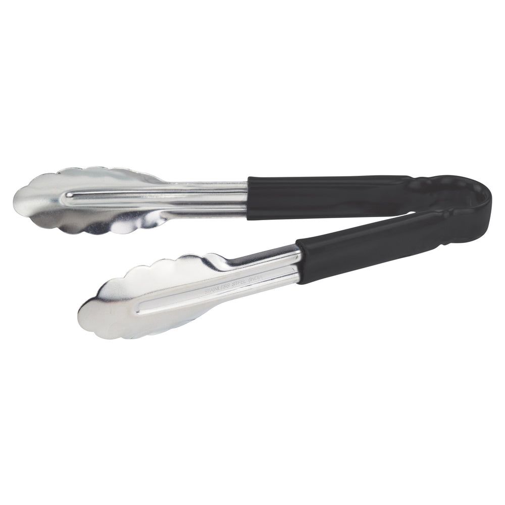 Winco Heavy Duty Stainless Steel Utility Tong With Black Plastic Handle, 9 Inch -- 12 Per Case