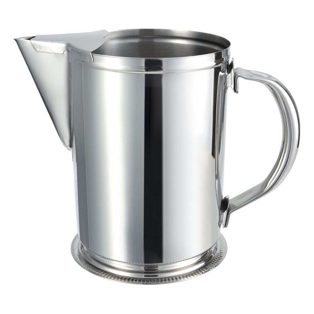 Winco Stainless Steel Water Pitcher With Ice Guard, 64 Ounce Capacity
