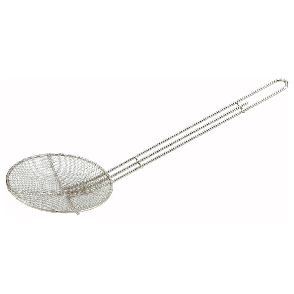 Winco Nickel-plated Round Mesh Skimmer With 13 Inch Handle, 6 1/2 X 6 1/2 X 20 Inch
