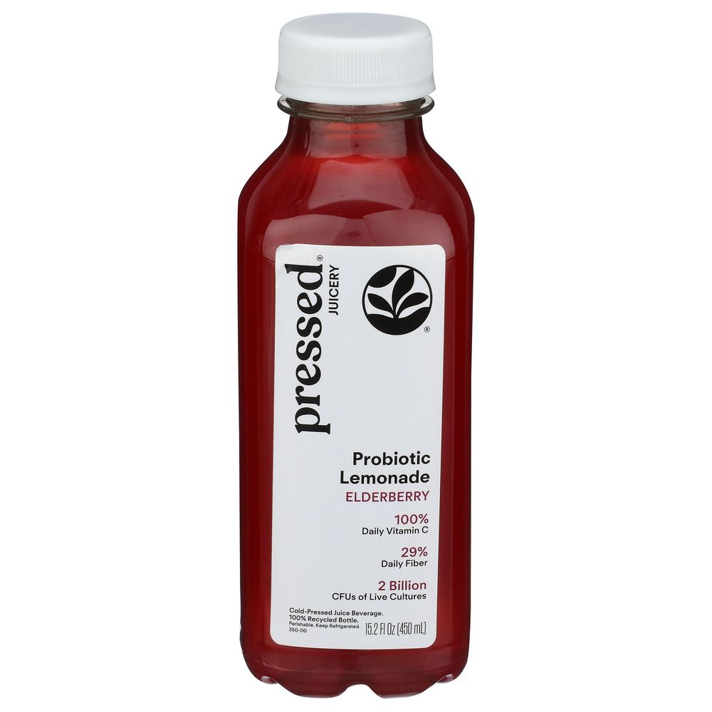 Pressed Juicery Elderberry Probiotic Lemonade Juice, 15.2 Fluid Ounce -- 6 Per Case