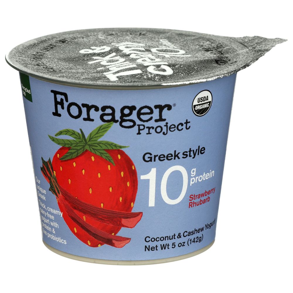 Forager Project Organic Strawberry Rhubarb Greek Style Cashew And Coconut Yogurt, 5 Ounce -- 6 Per Case