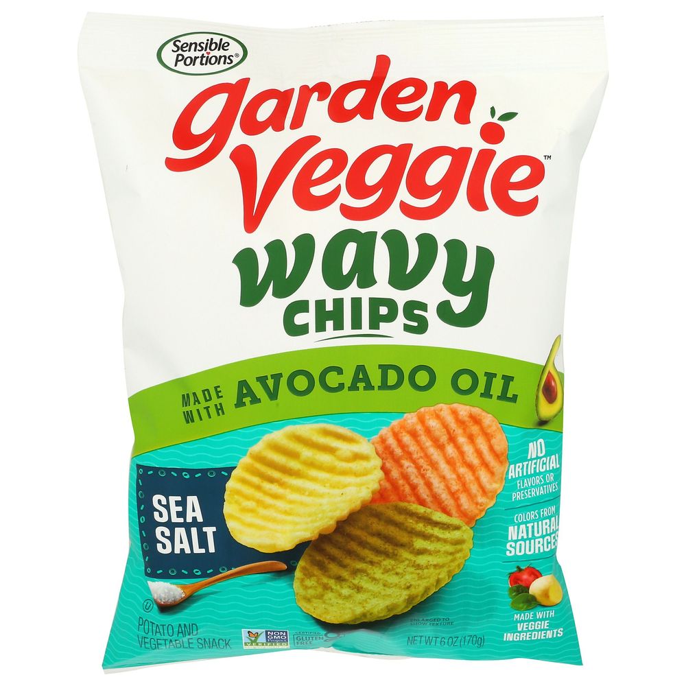 Sensible Portions Sea Salt Avocado Oil Garden Veggie Wavy Chips, 6 Ounce -- 6 Per Case
