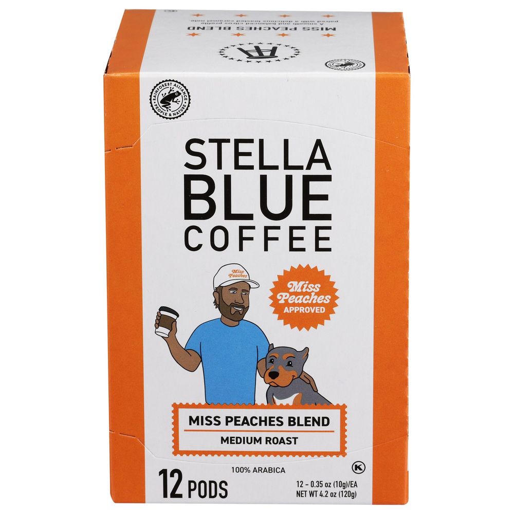 Stella Blue Miss Peaches Blend Medium Roast Coffee Pods, 12 Count -- 6 Per Case