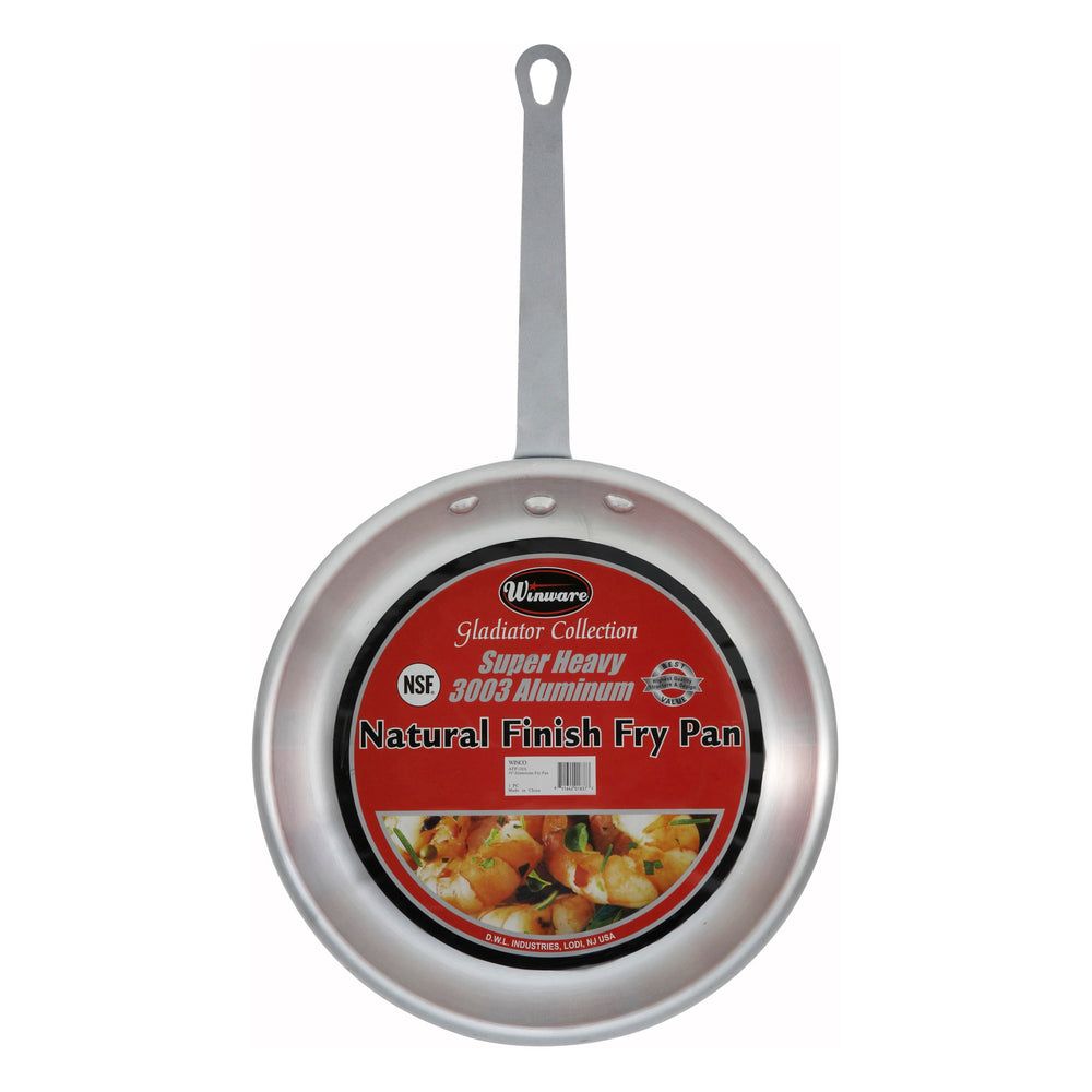 Winco Gladiator Natural Finish Aluminum Fry Pan, 12 Inch -- 6 Per Case