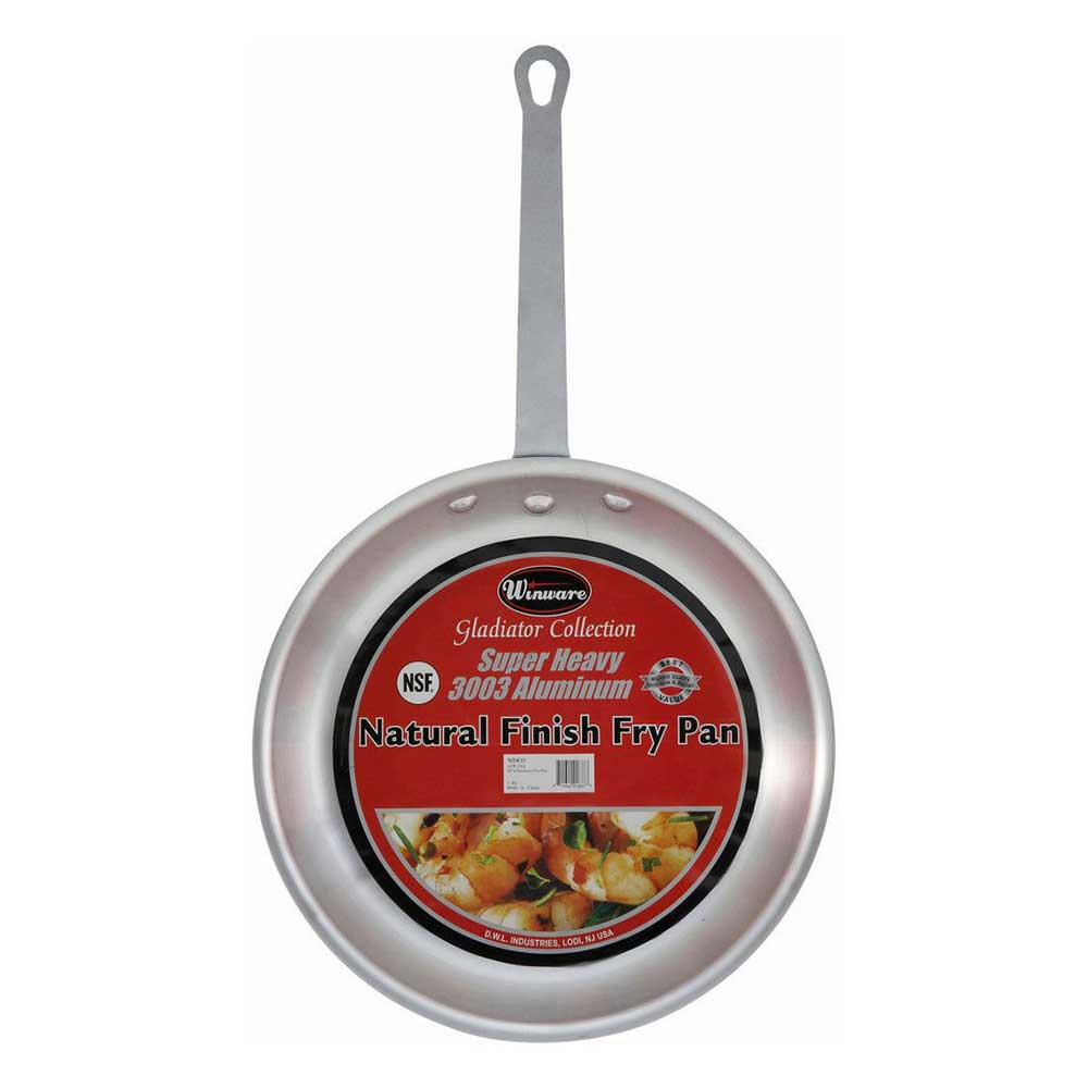 Winco Gladiator Quantum Sartén De Aluminio Con Acabado Natural, 8 Pulgadas -- 6 Por Caja