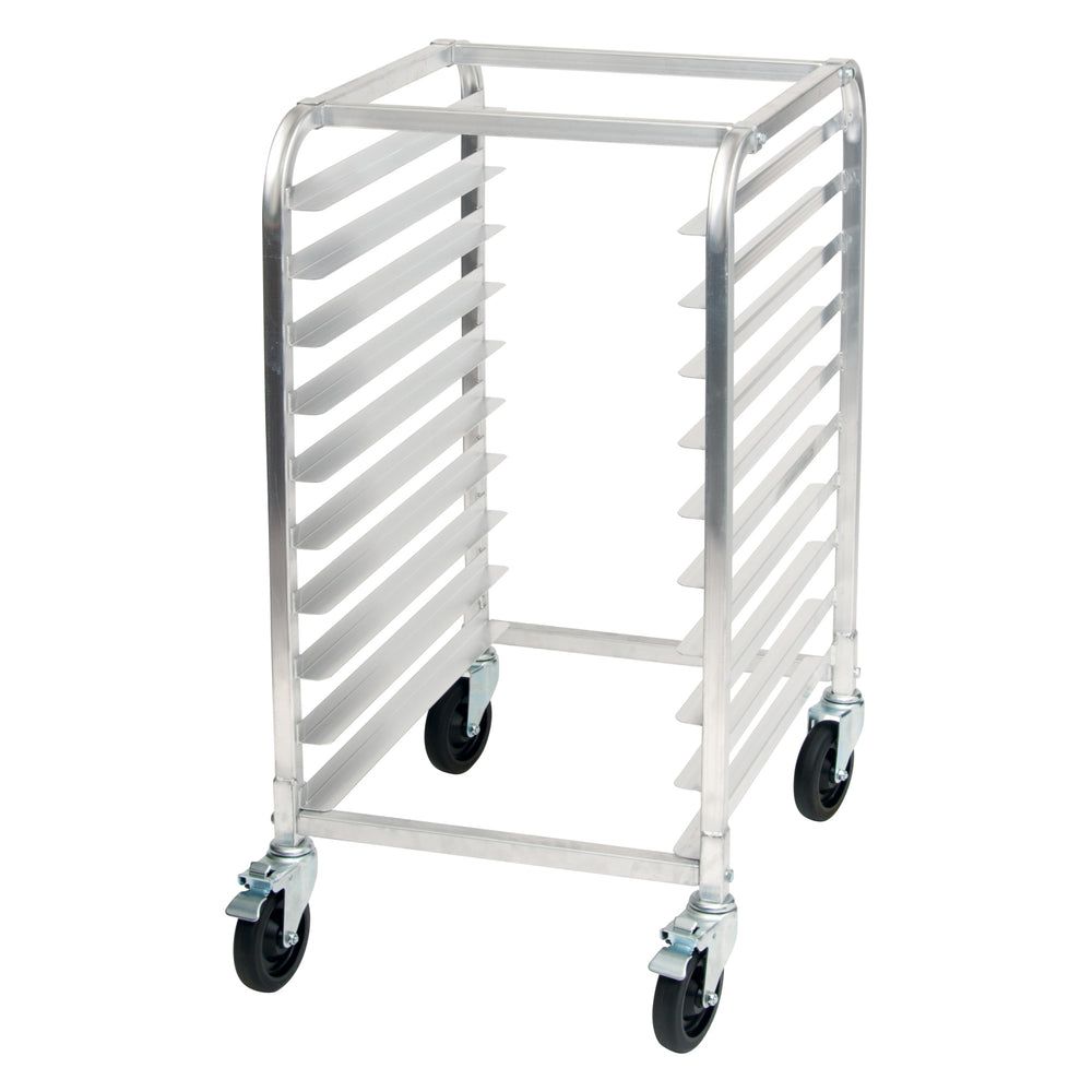 Winco Aluminum 10 Tier End-load Sheet Pan Rack With Brake, 3 Inch Spacing