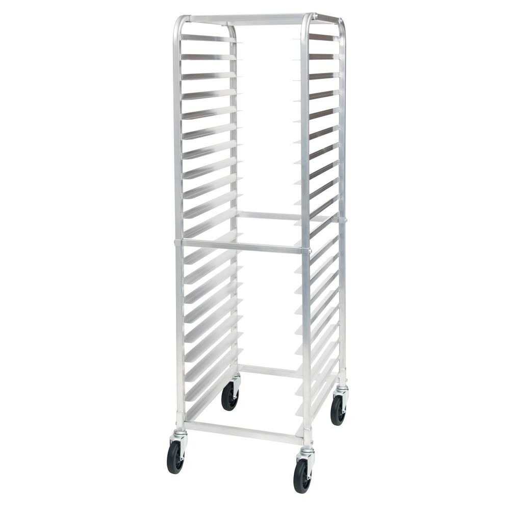 Winco Rack De Aluminio De 20 Niveles Con Carga Por El Extremo Para Bandejas Para Hornear, Con Espaciado De 3 Pulgadas, 21 X 26.5 X 70 Pulgadas