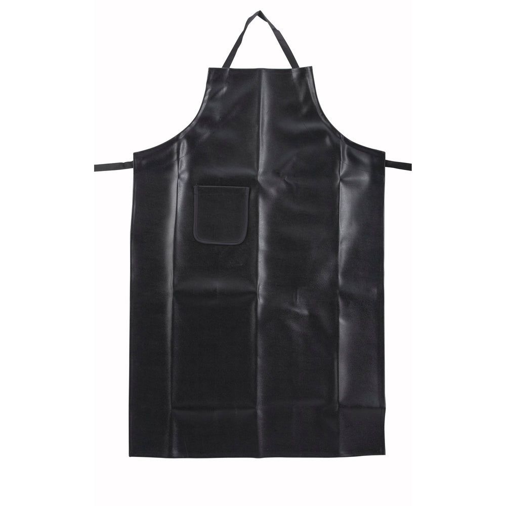 Winco Heavy Vinyl Black Apron With Pocket, 26 1/2 X 41 1/4 Inch