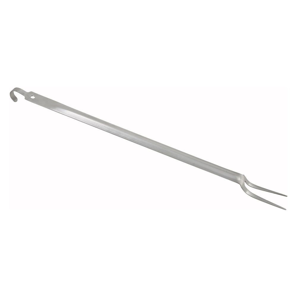 Winco Stainless Steel 2mm Extra Heavy Basting Fork With Hook, 21 Inch