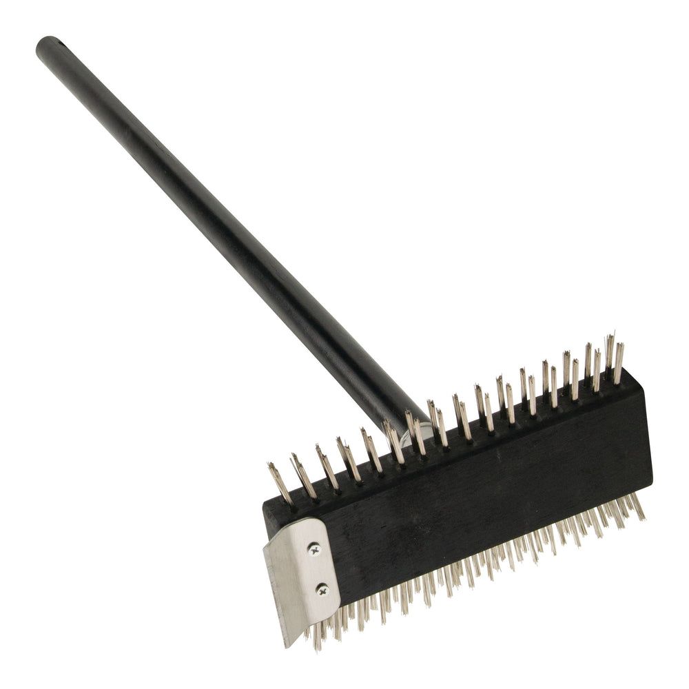 Winco Stainless Steel Wire Dual-side Pizza Oven/broiler Brush With 30 Inch Handle -- 8 Per Case