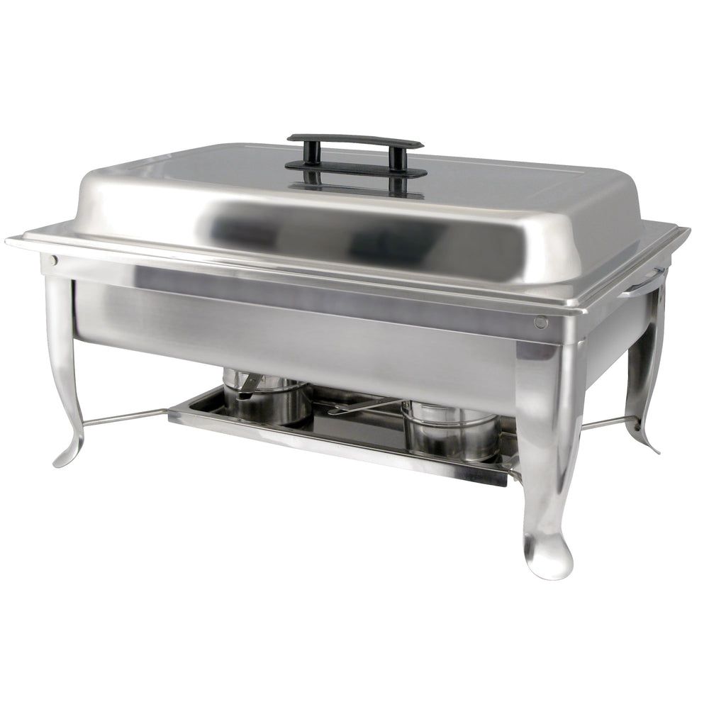 Winco Bellaire Stainless Steel Folding Frame Full Size Rectangle Chafer, 8 Quart Capacity