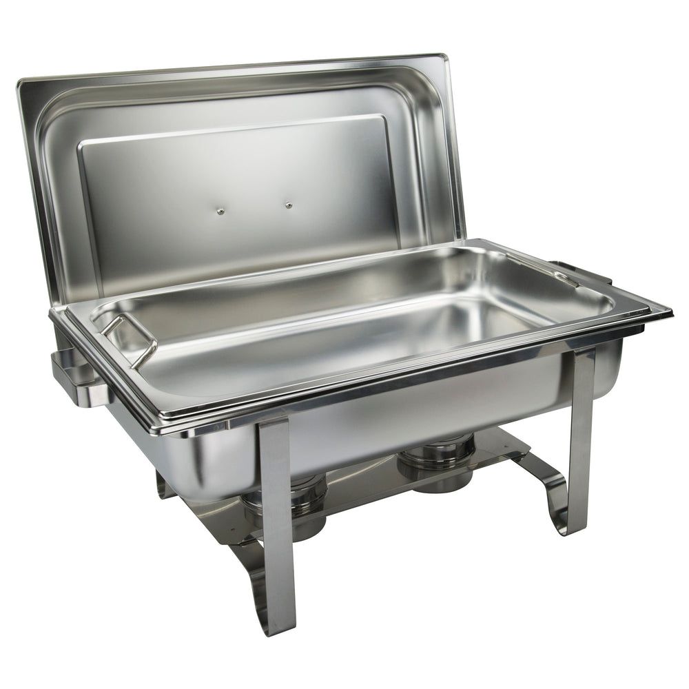 Winco Get-a-grip Stainless Steel Oblong Full Size Rectangle Chafing Dish, 8 Quart Capacity