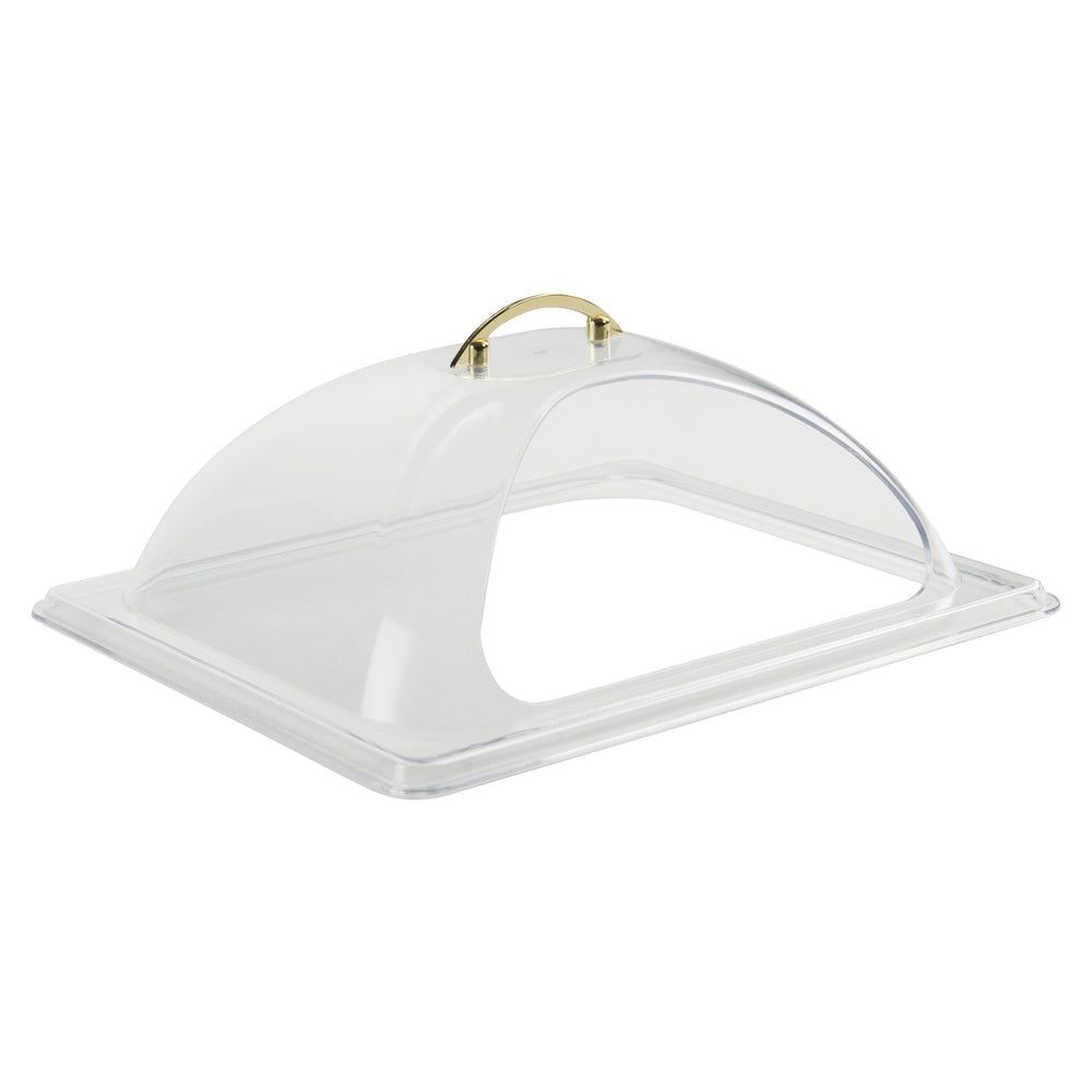 Winco Polycarbonate Rectangle Half Size Dome Side Cut Opening Cover Only, 13 1/2 X 11 Inch